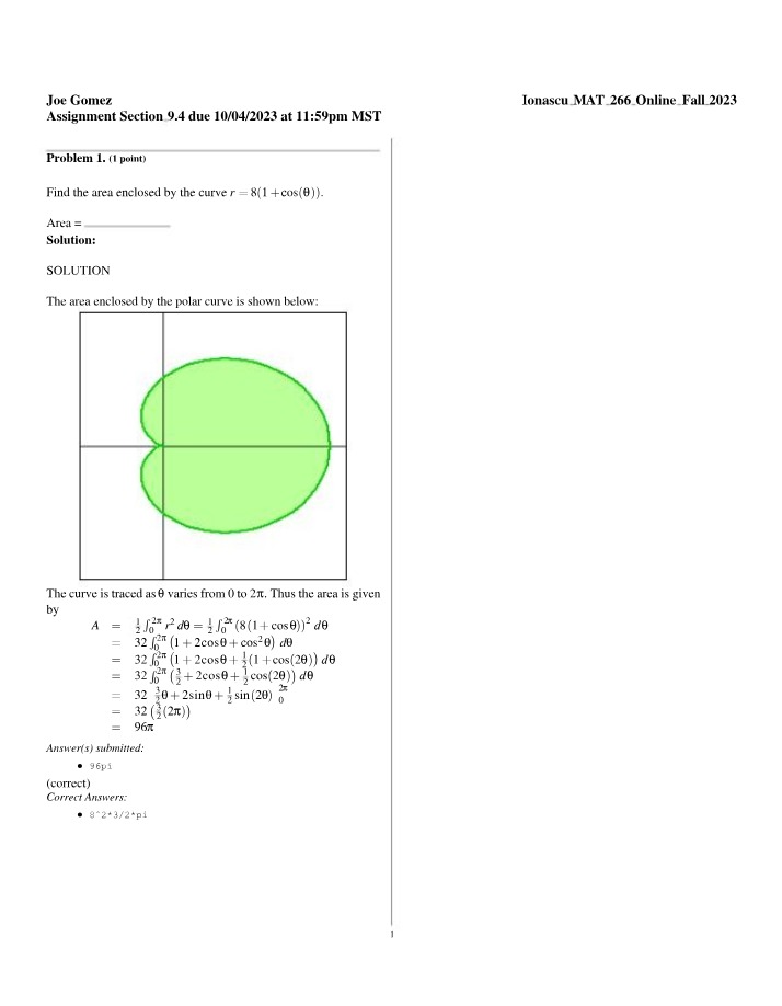 Polar Curves - Area and Length