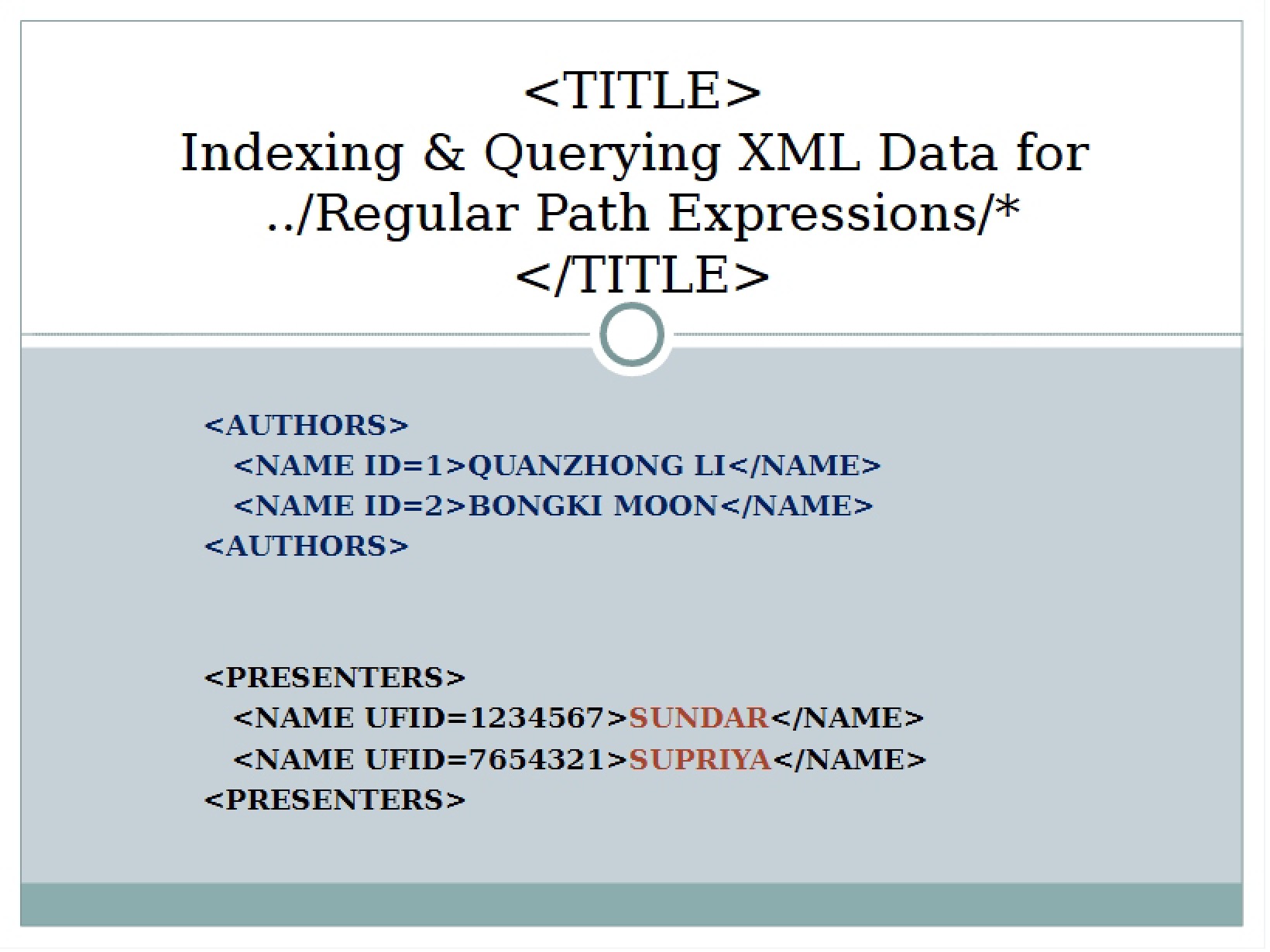 XML Data Querying and Indexing
