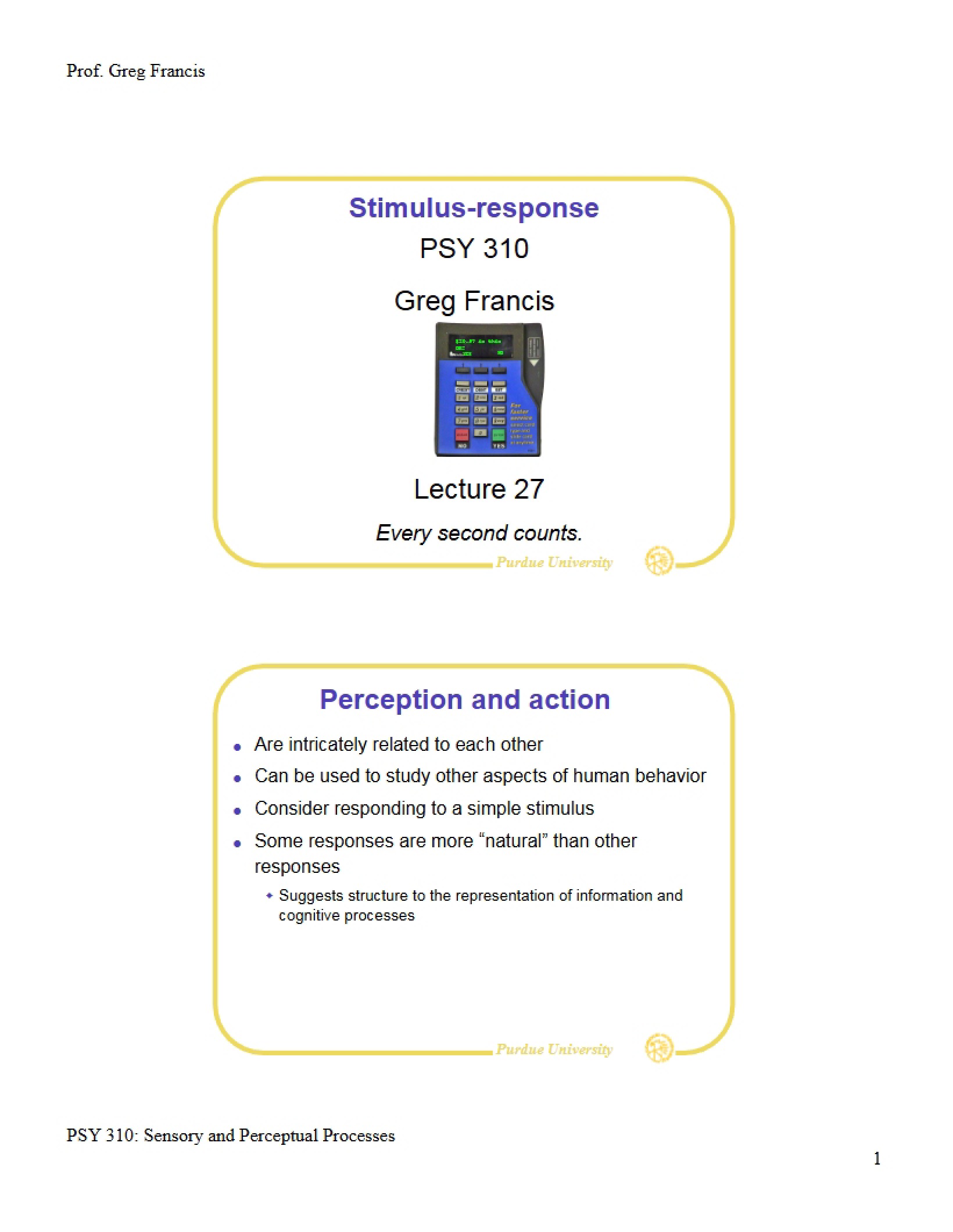 Response to Stimuli