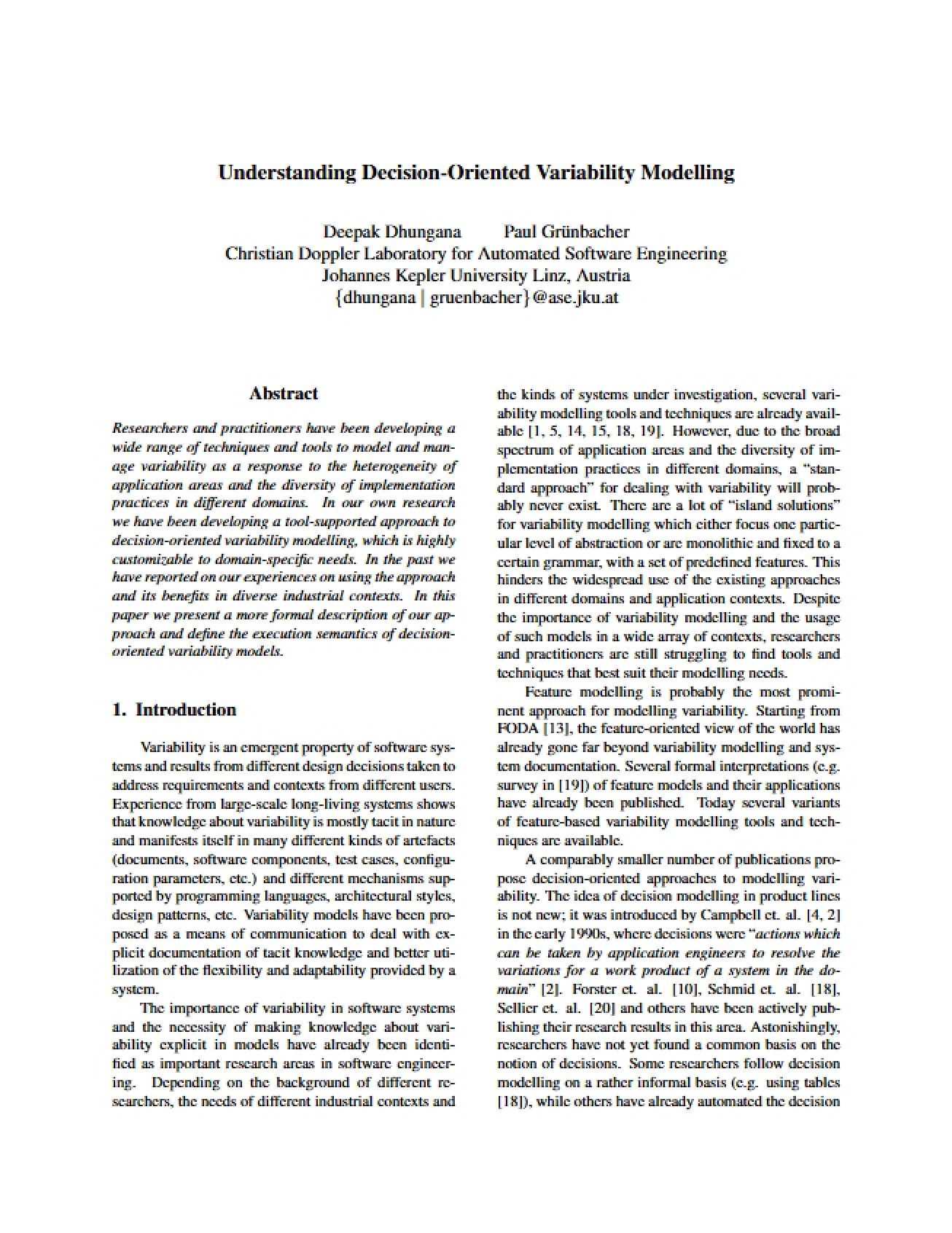 Decision-Oriented Variability Modeling Explained
