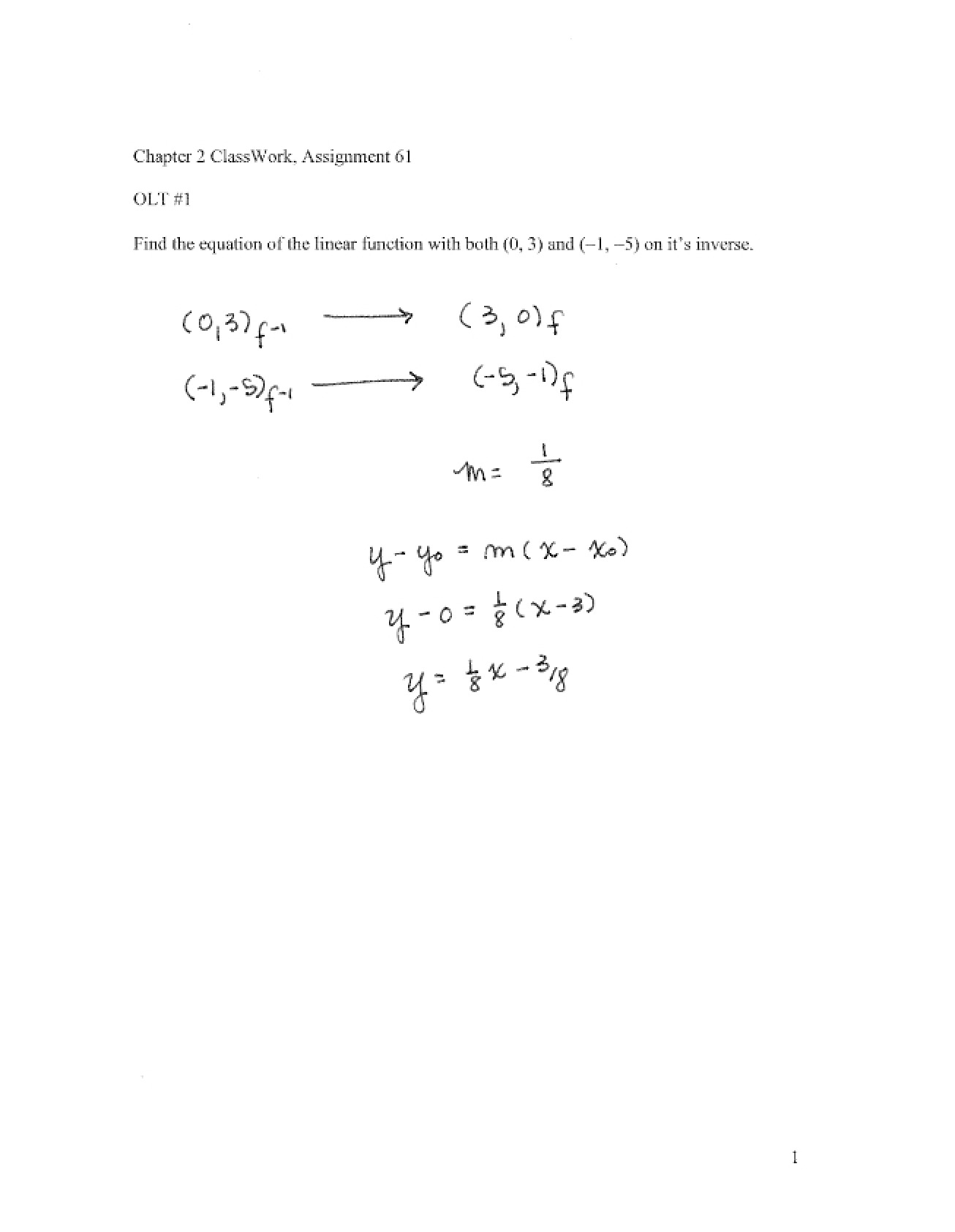 Answer Key Chapter 2 Classwork 61