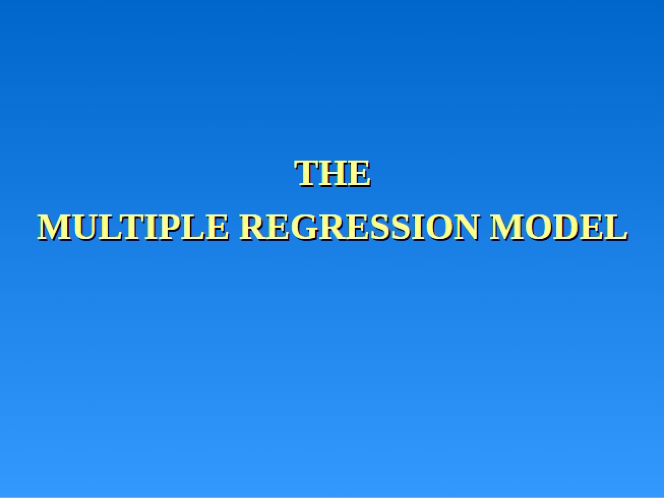 Multiple Regression Module 34M
