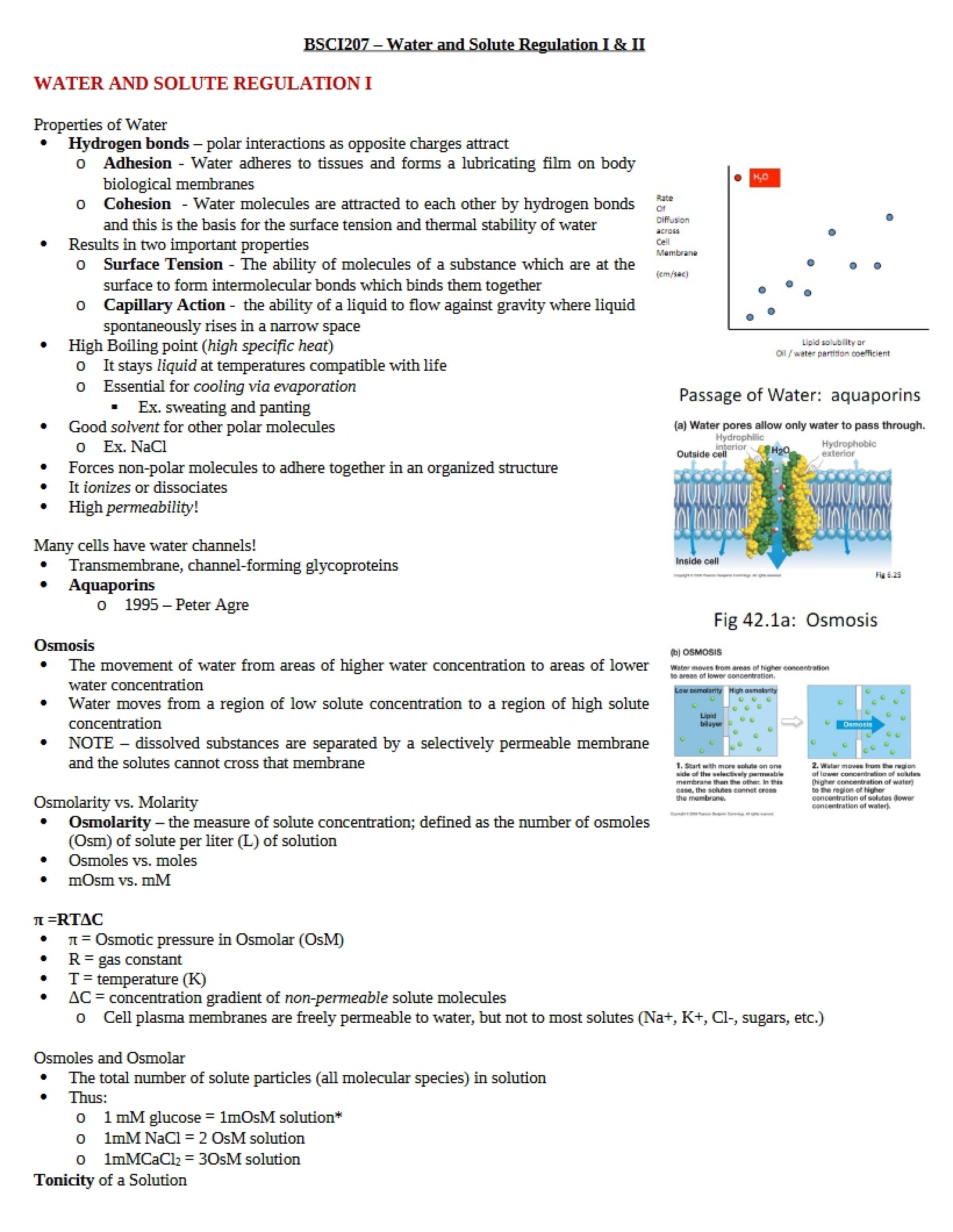Regulation of Water and Solutes I & II