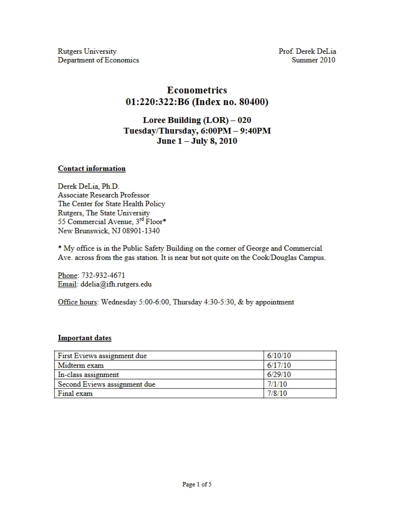 Econometrics Overview