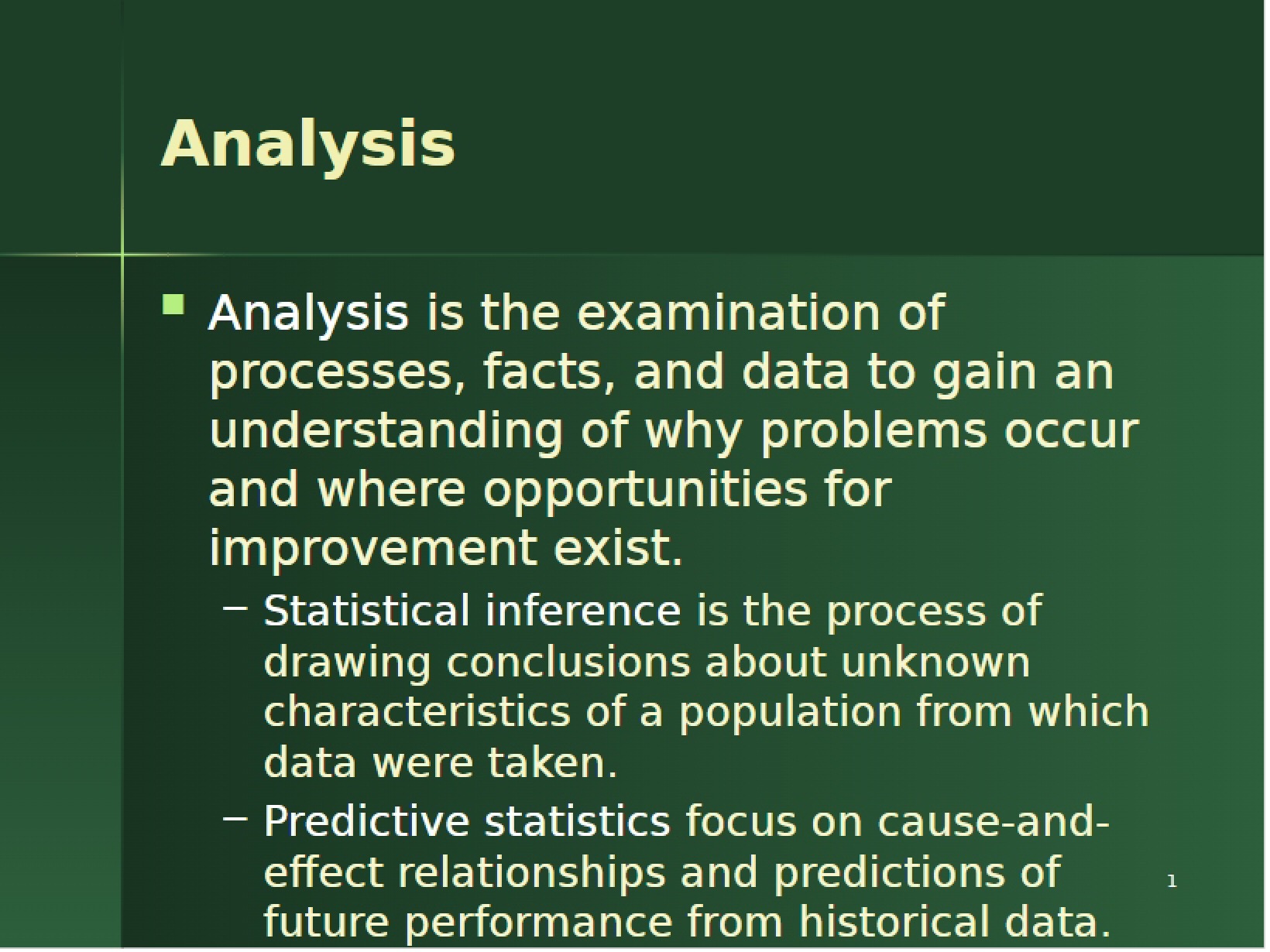Six-Sigma Analysis