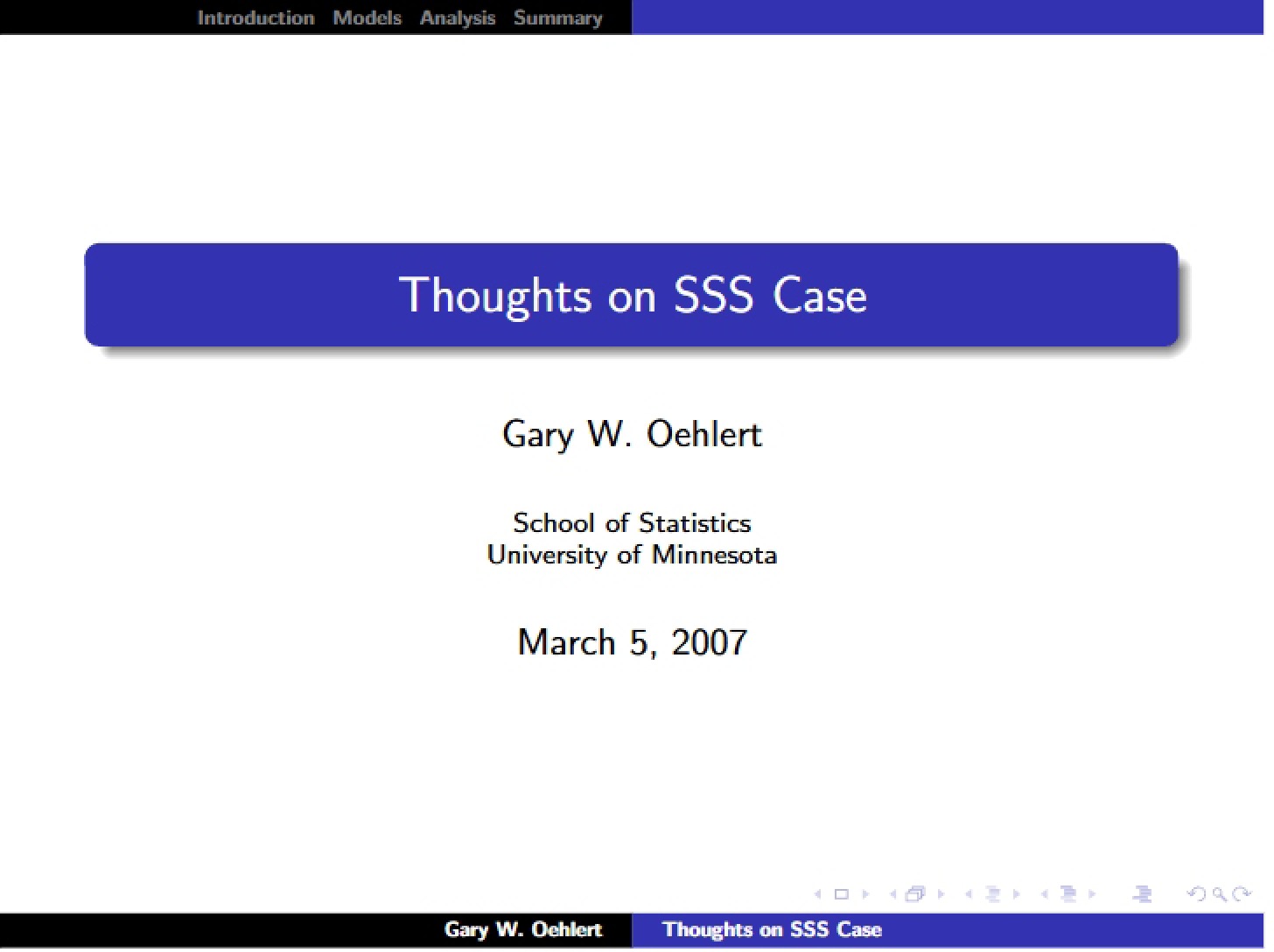 Case Thoughts SSS