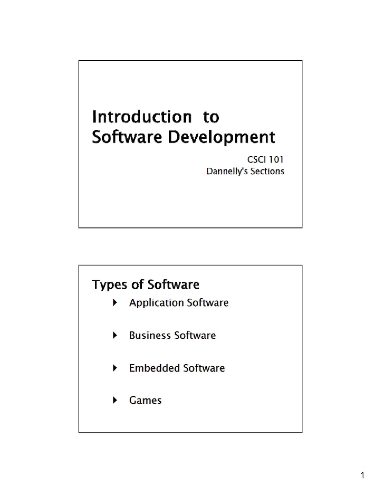 Software Development Intro