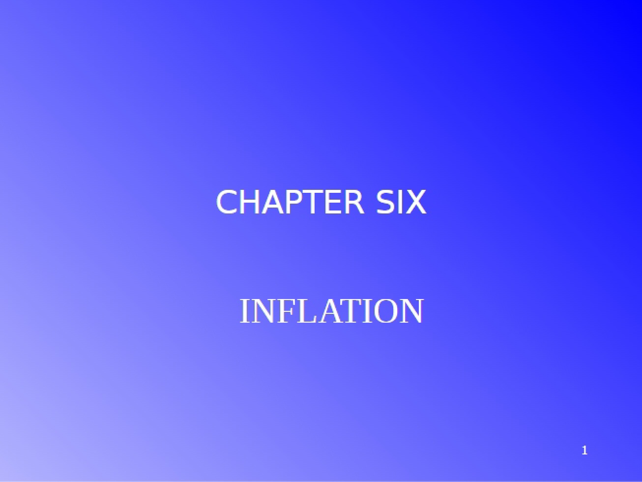 Unit 6 Inflation