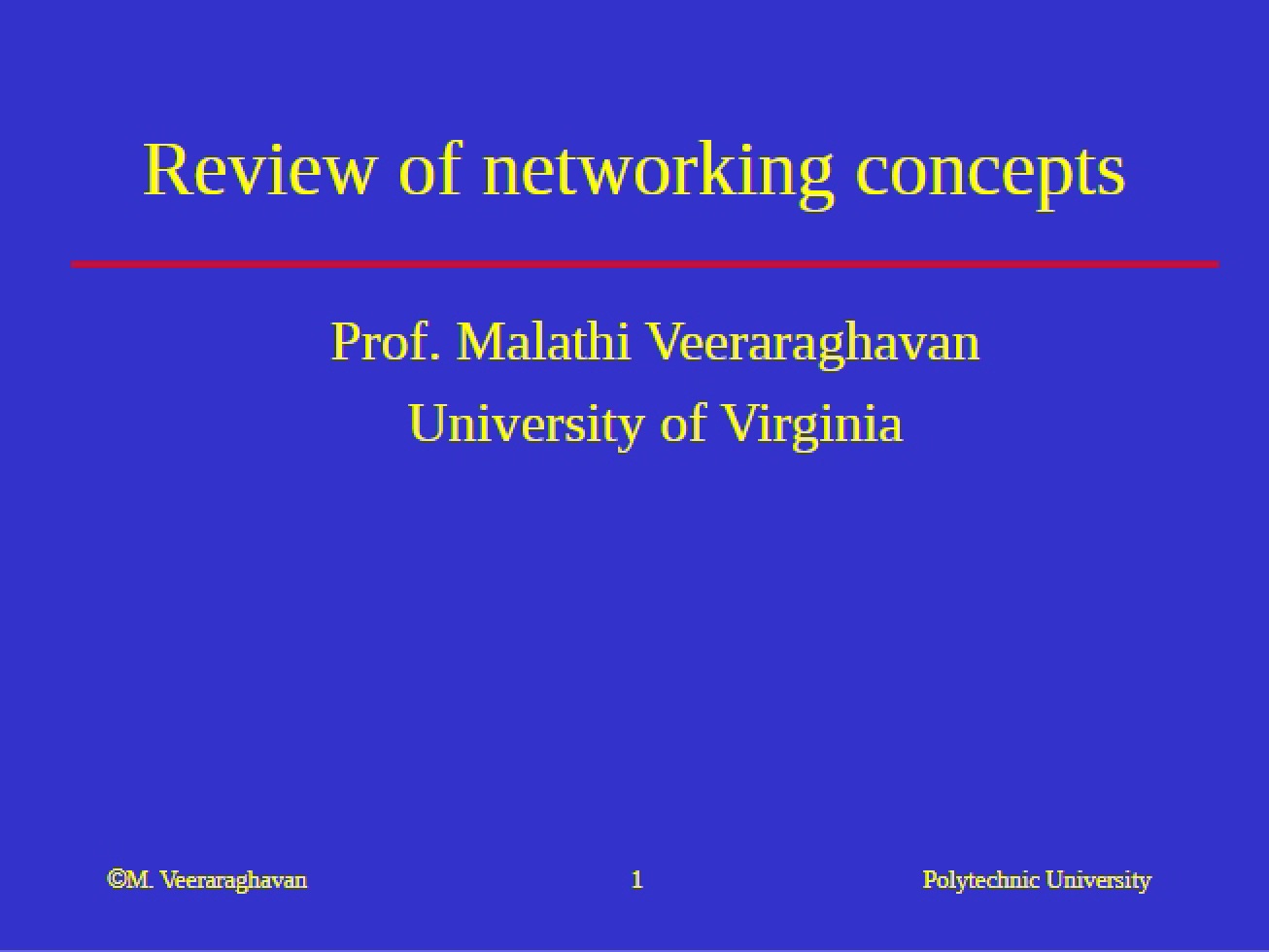 Networking Concepts Review