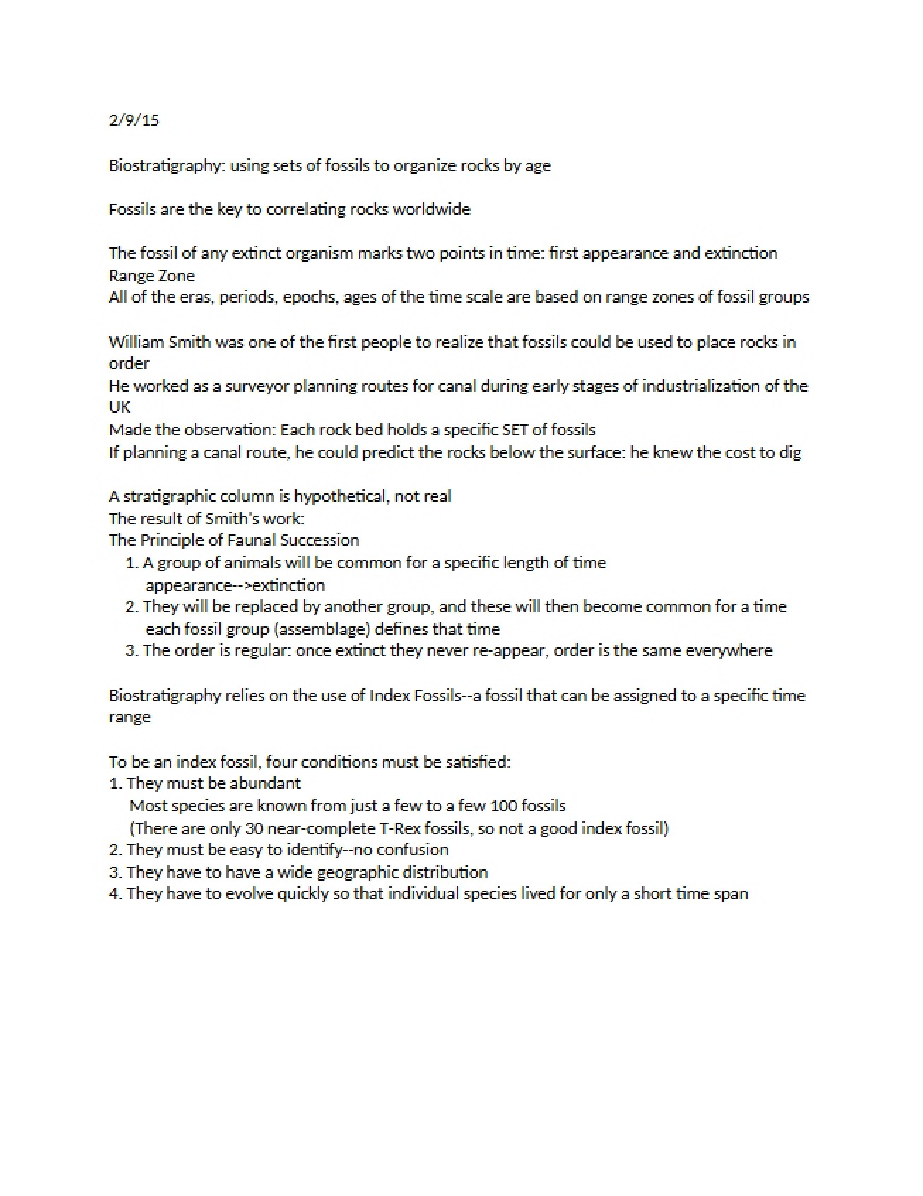 Biostratigraphy Concepts