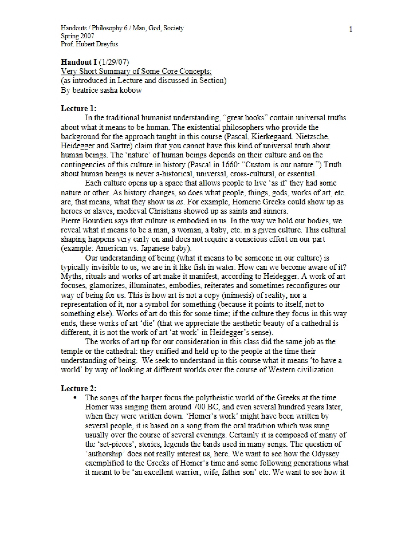 Core Concepts A Very Short Summary