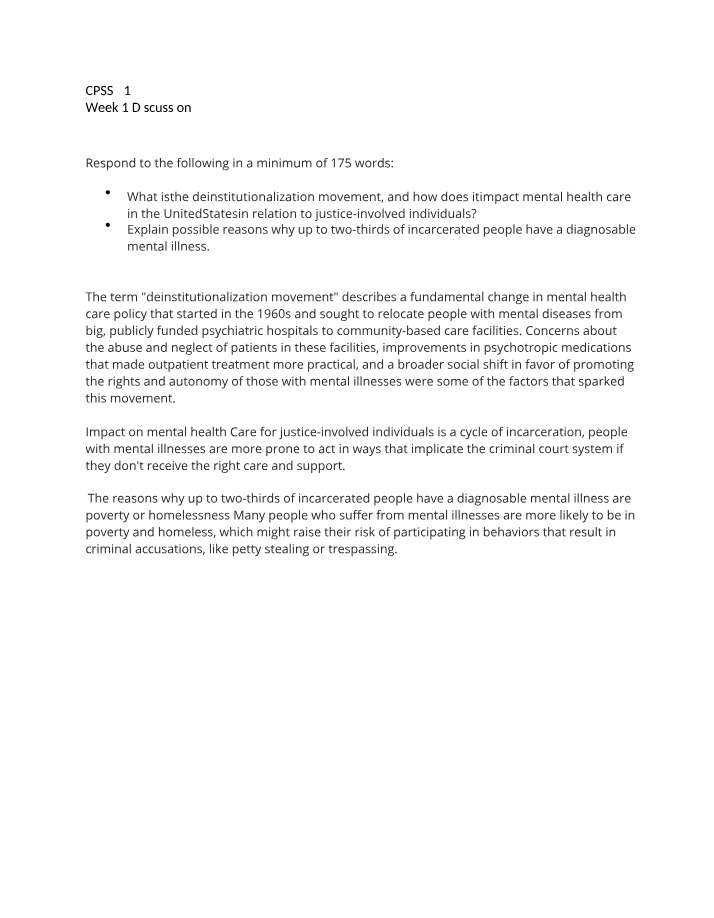 Week 1 Discussion - CPSS 415