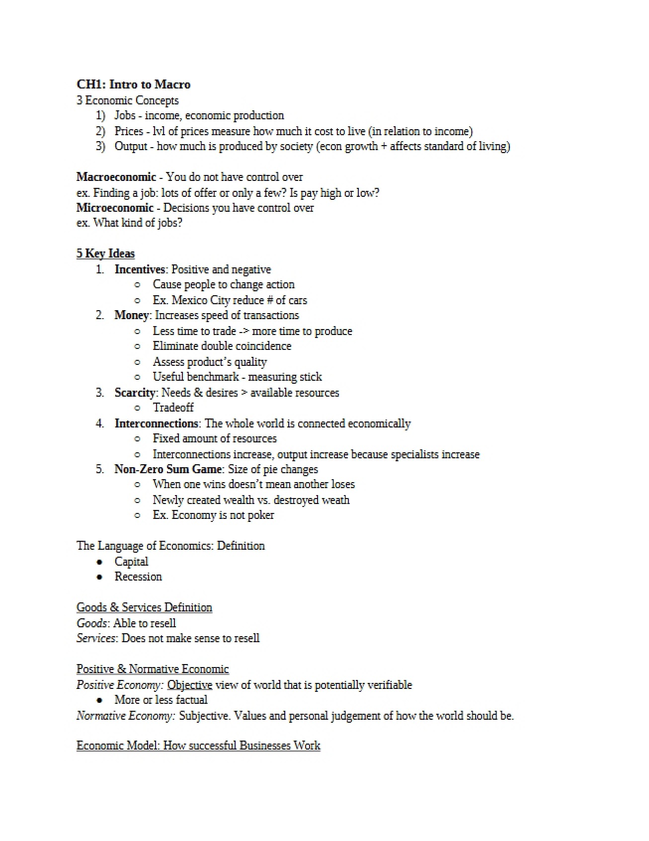 First Chapter An Introduction to Macroeconomics