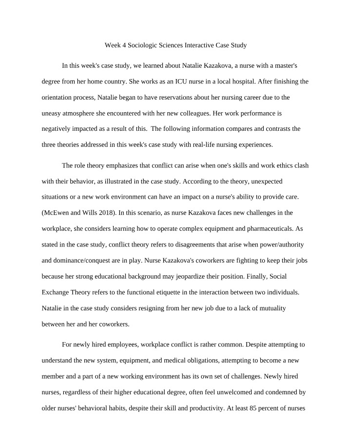 Workplace Conflict in Nursing - Case Study Analysis