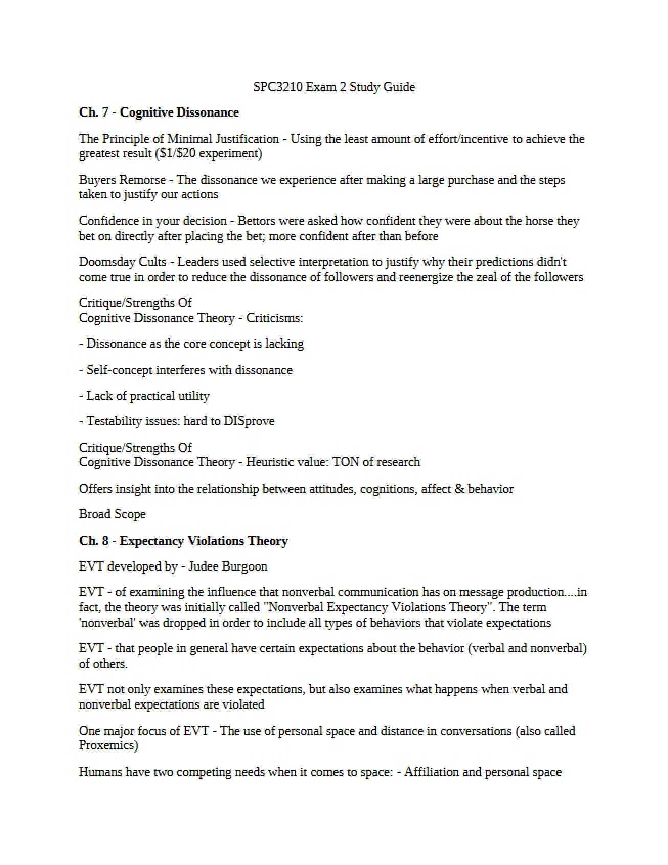 Study Guide for Exam 2