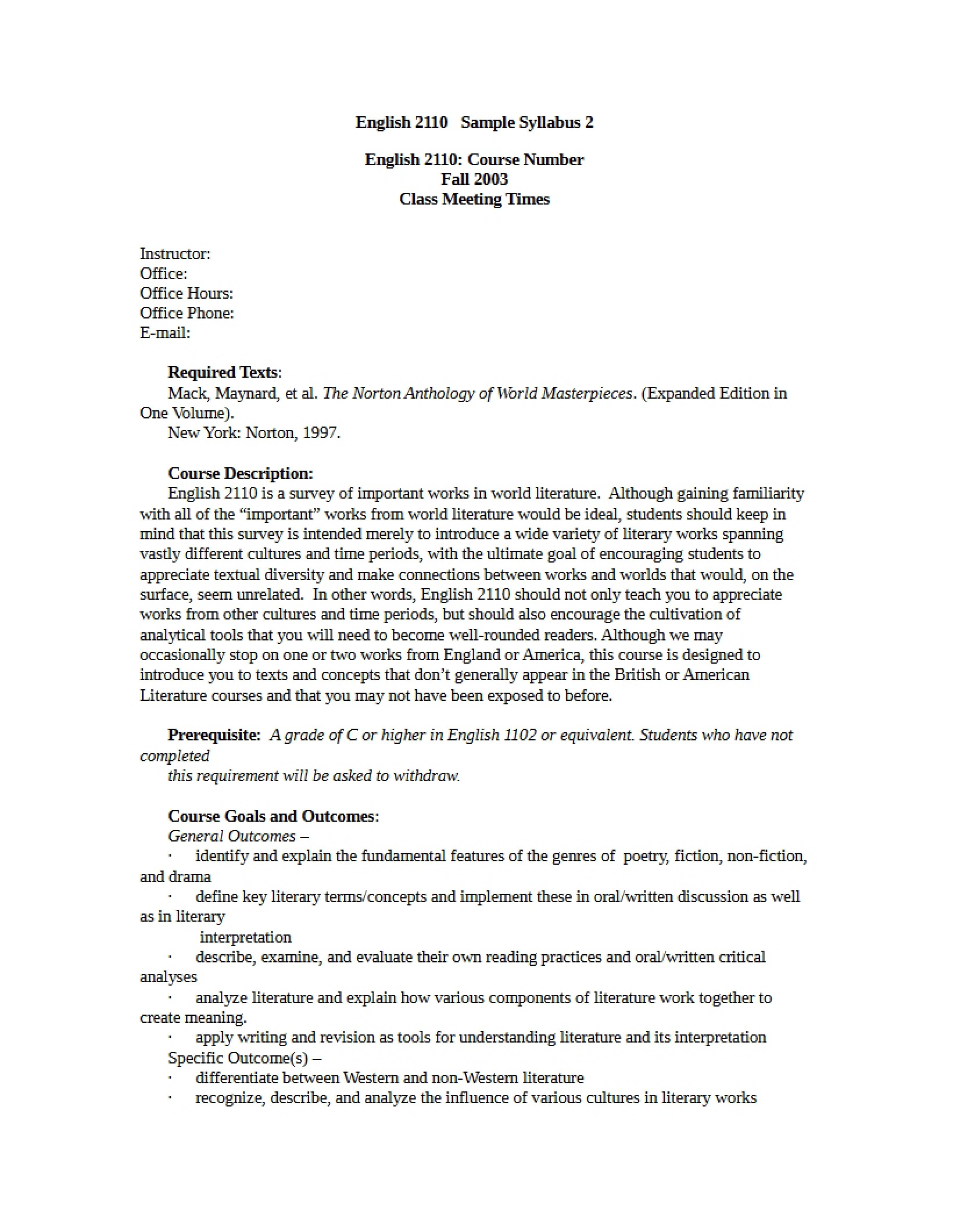 World Literature Materials - Part B