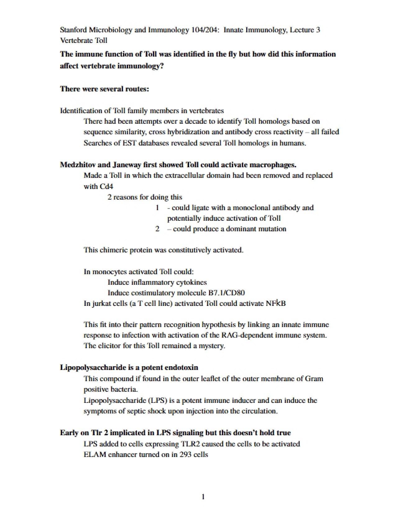 Introduction to Innate Immunology