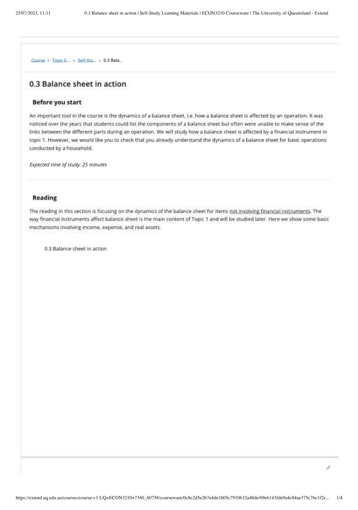 Balance Sheet in Action