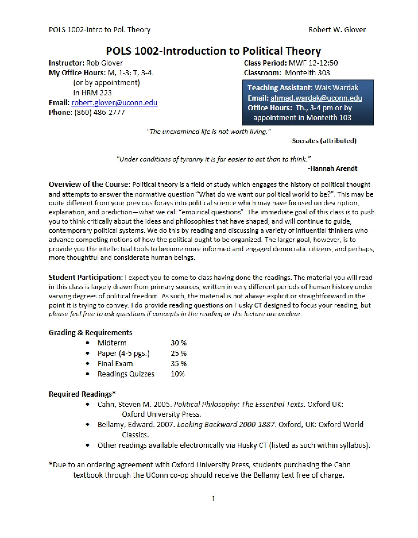 Class Syllabus