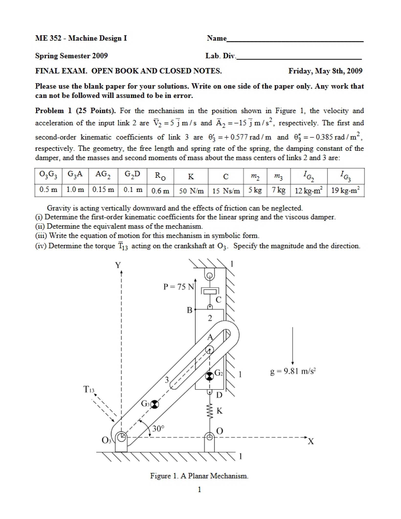 Spring 2009 Final Exam