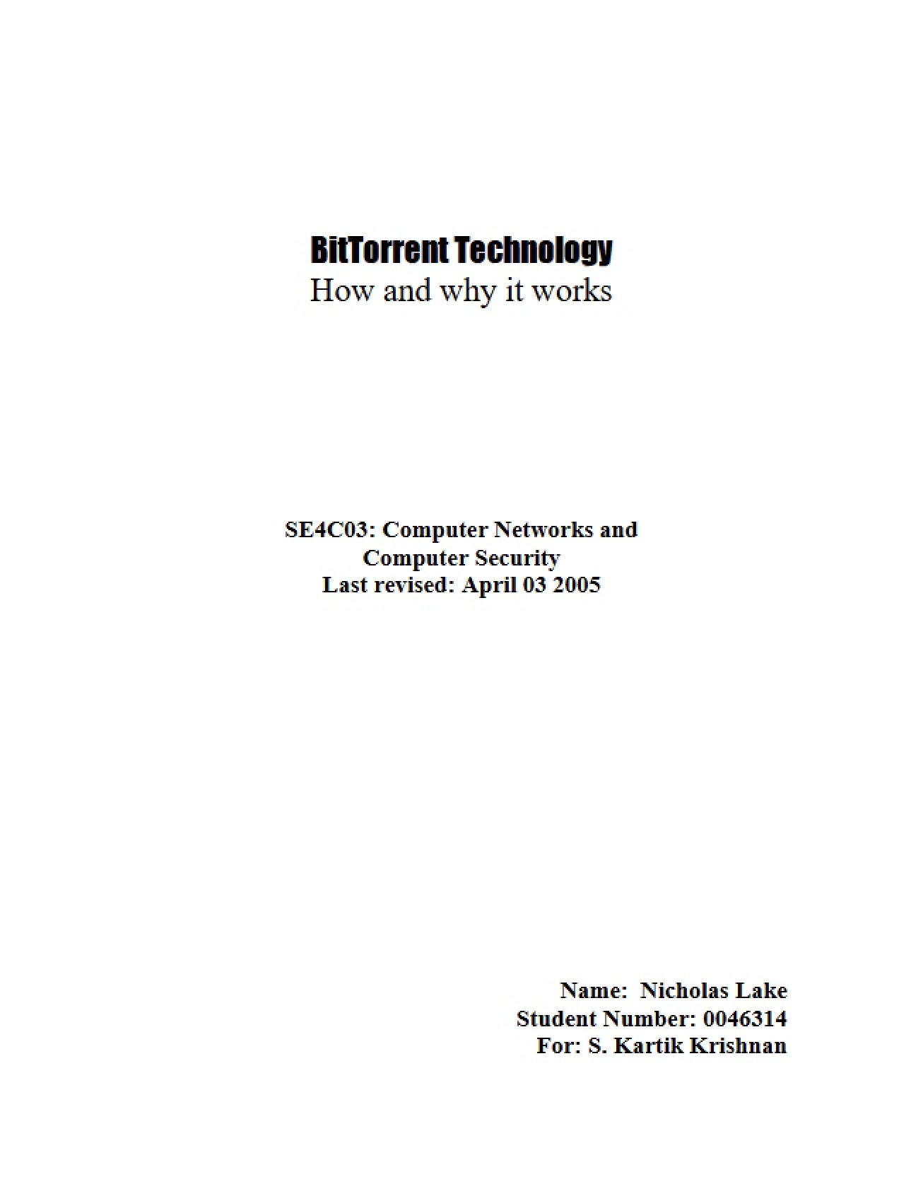 Technology of BitTorrent