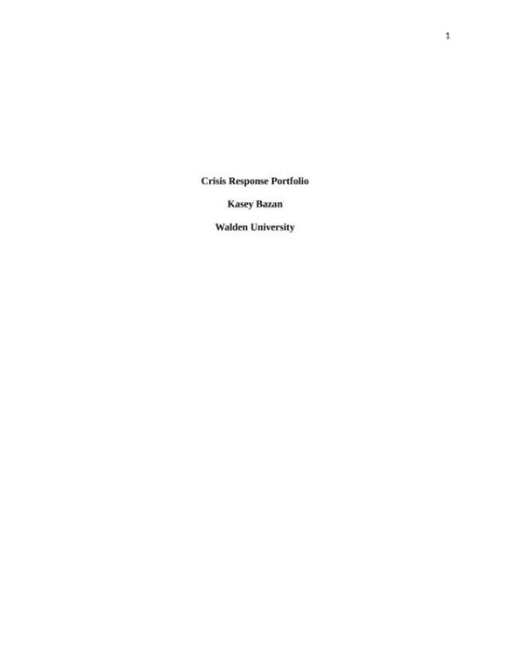 Portfolio for Crisis Response