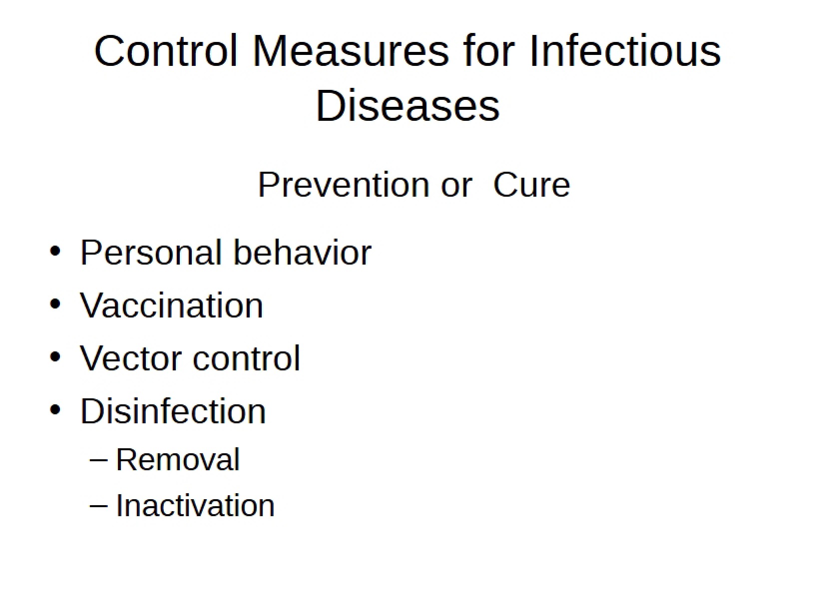 Infectious Disease Control Strategies
