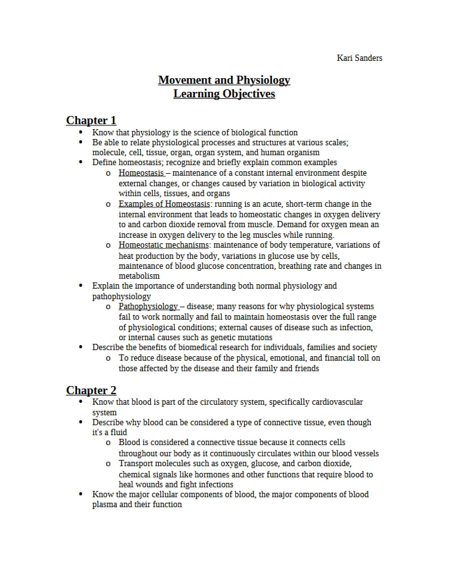 Dynamics of Physiology and Motion