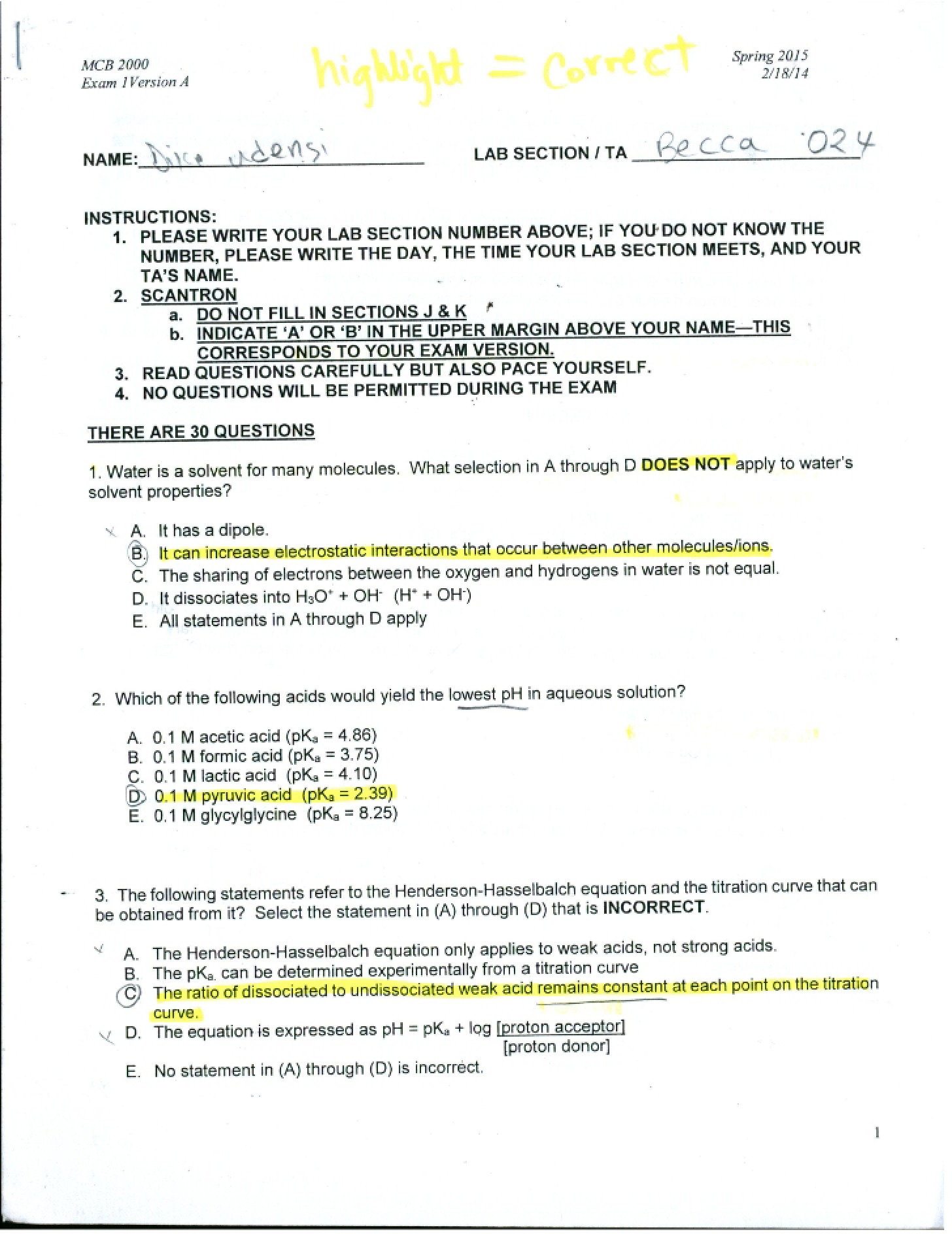 First Examination