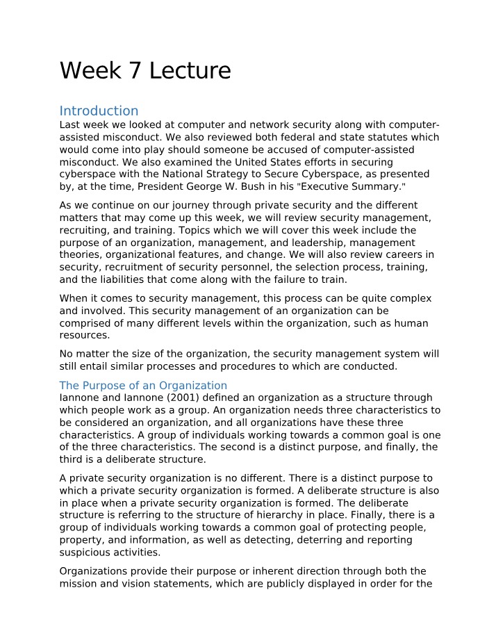 Week 7 Lecture - CRJU 225
