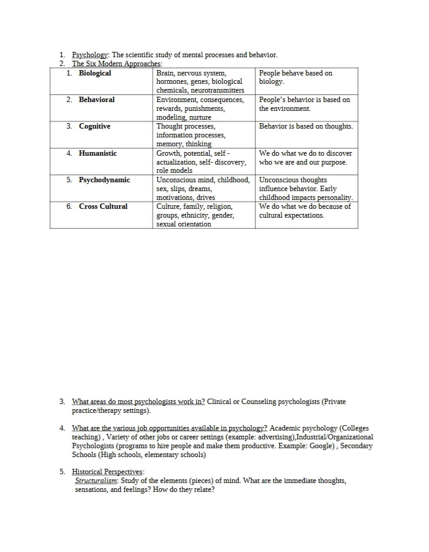 Psychology Concepts