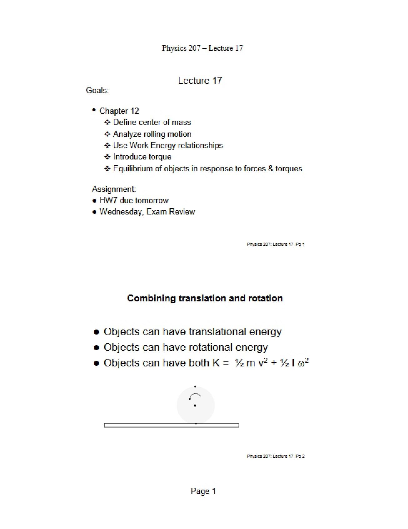 Seventeenth Lecture