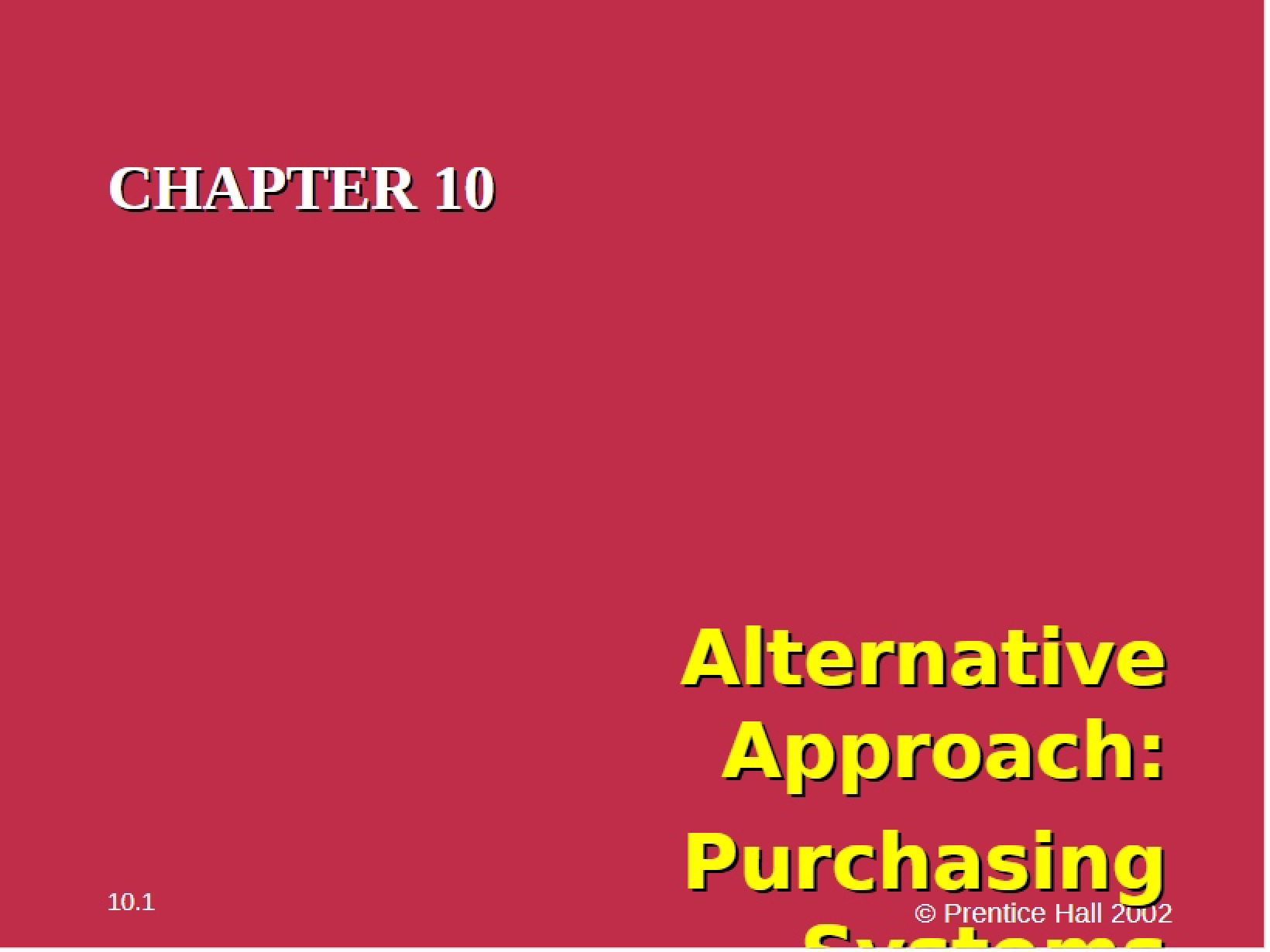 Purchasing Systems An Alternative Approach