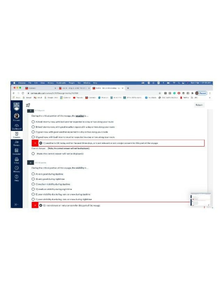 UBC Weather and Visibility Practice Questions