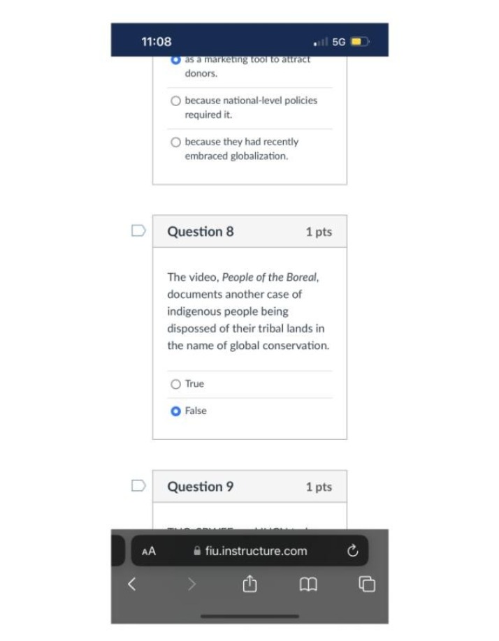 GEO3001 Canvas Quiz Questions