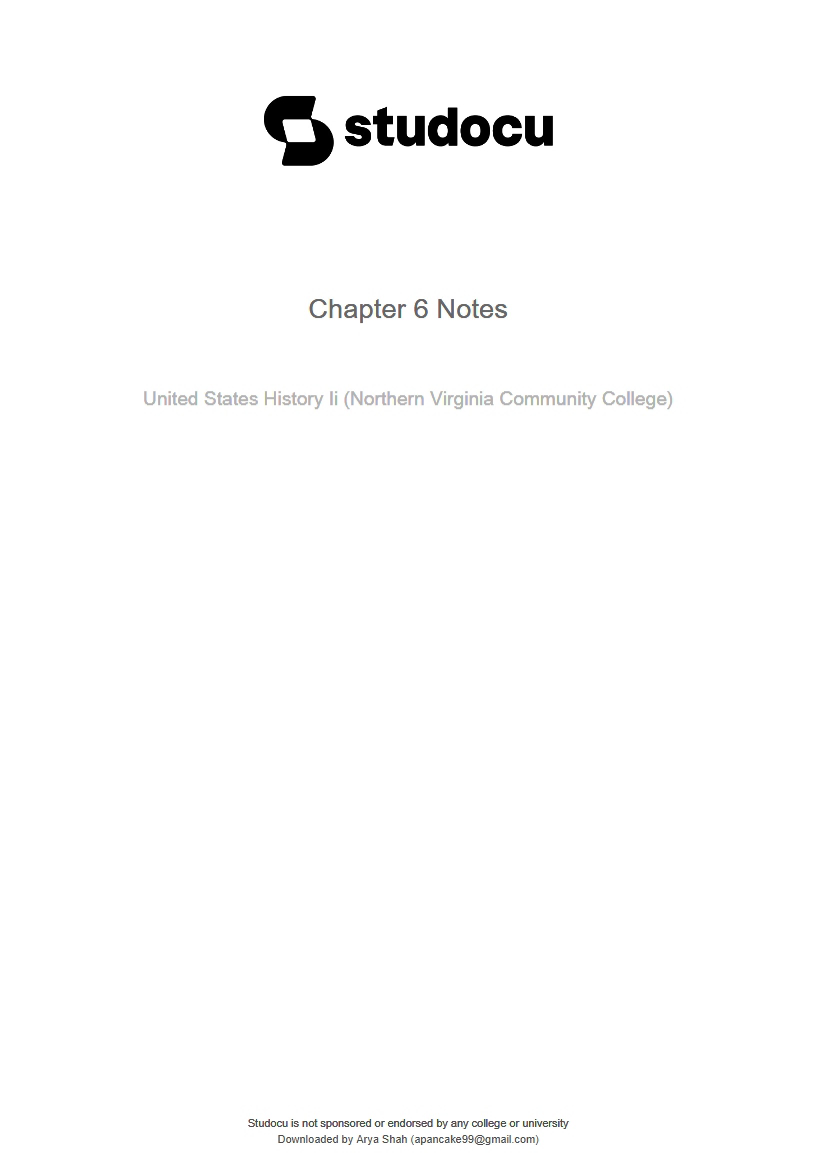 Notes for Chapter Six