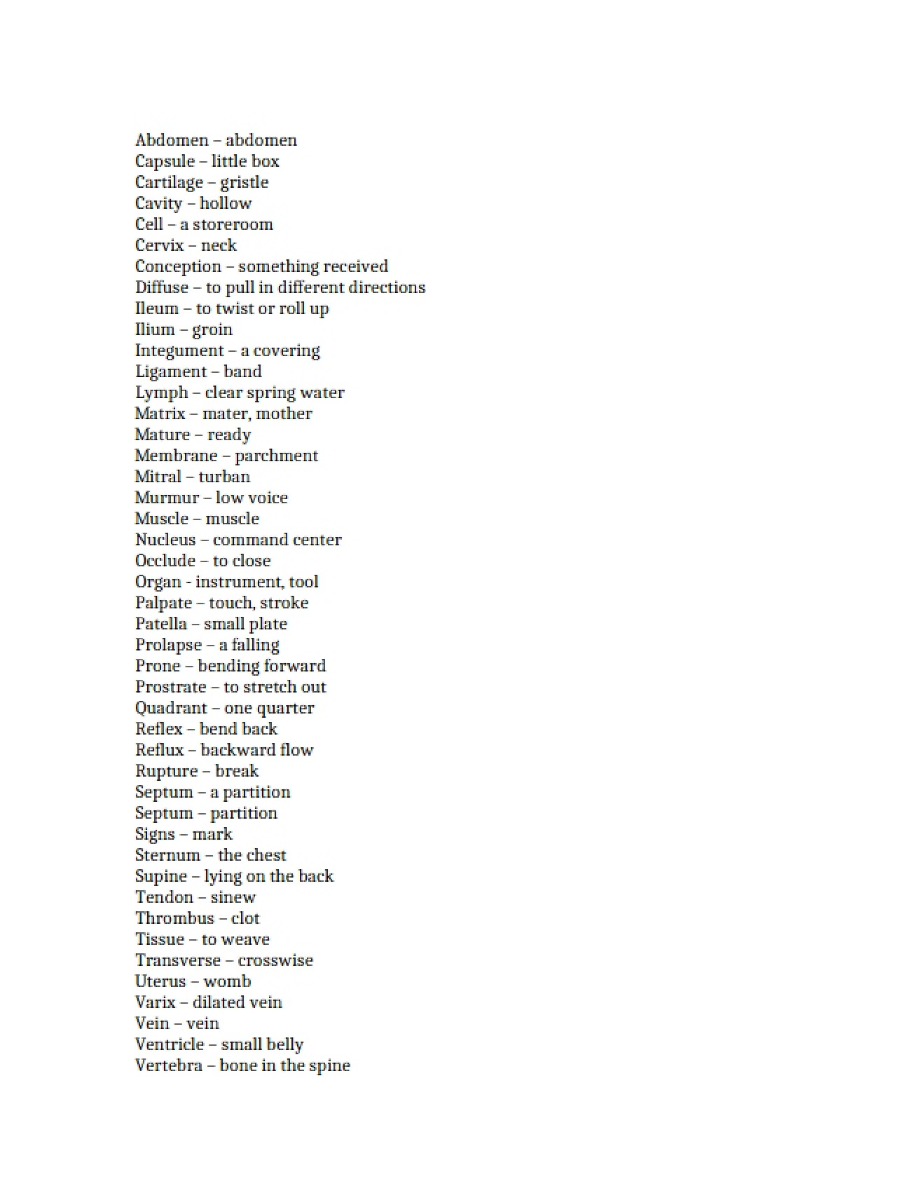 Preparatory Guide for a Health Course