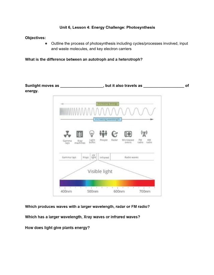 Photosynthesis - Processes, Pigments, and Energy