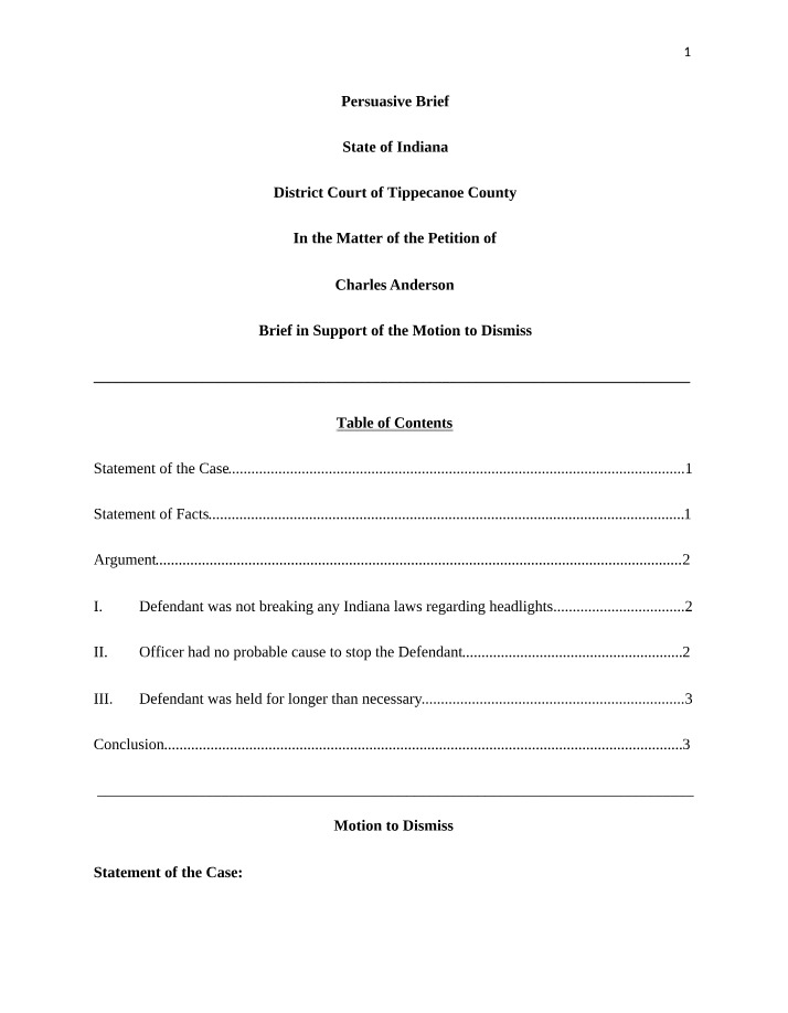 Persuasive Brief for Legs224