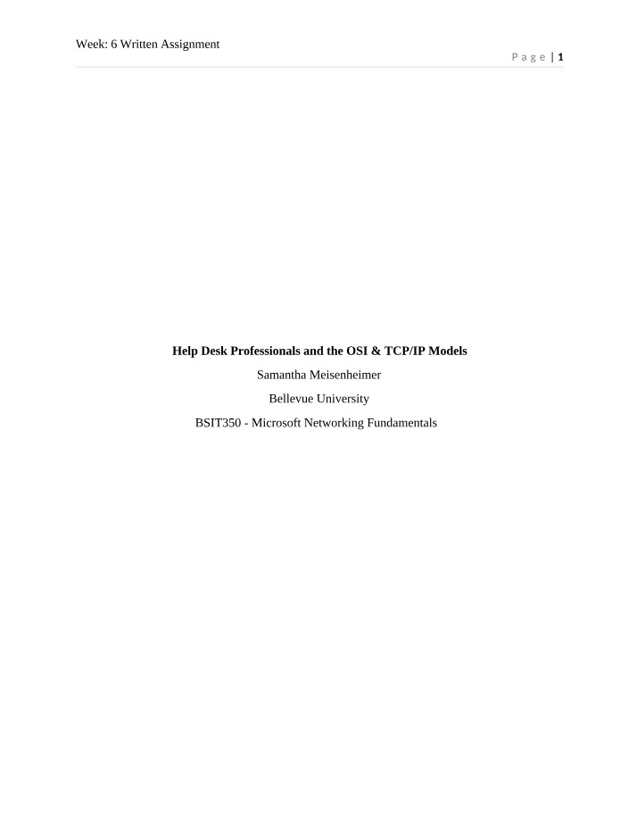 OSI and TCP-IP Models for Help Desk Professionals