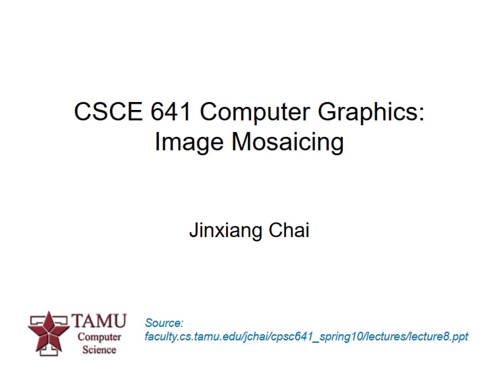 Mosaicing of Images