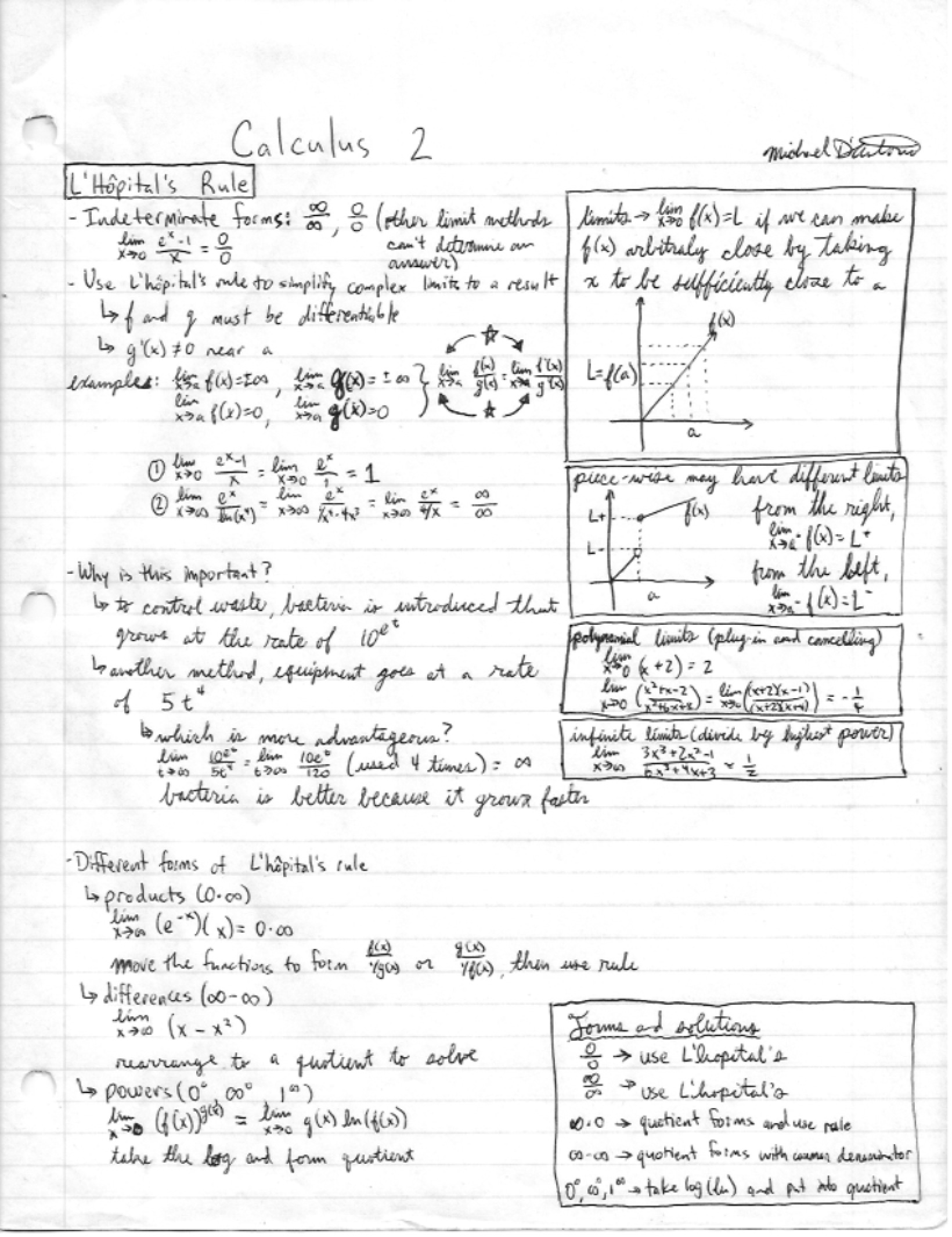 Class Notes for Calc II
