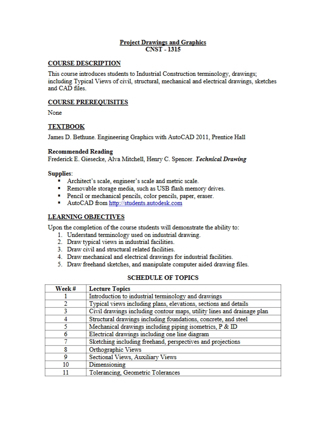 Project Graphics Syllabus