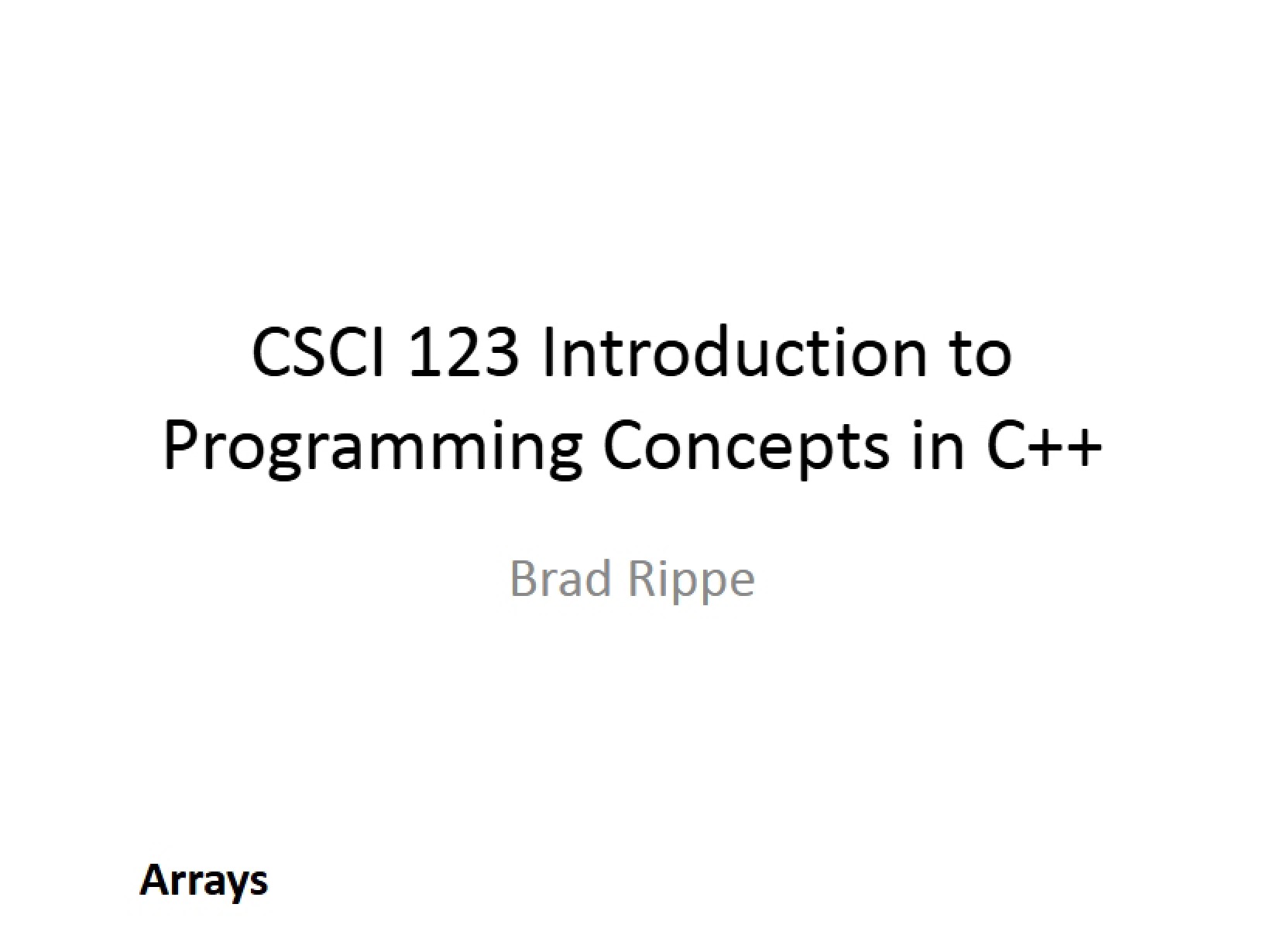 Lecture 8 Programming Concepts