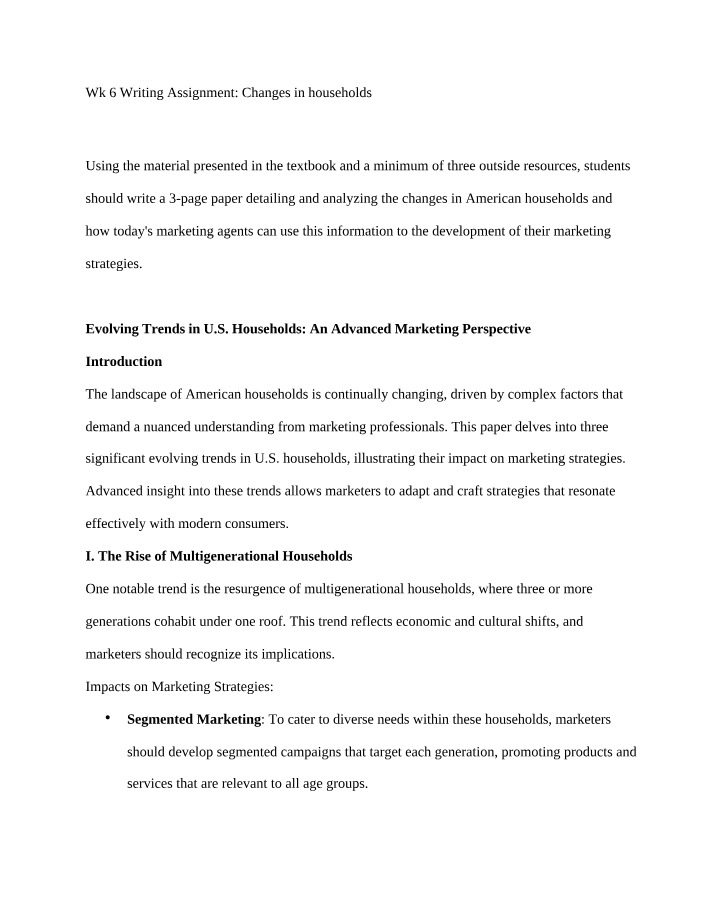 Changes in Households - Wk 6 Writing Assignment