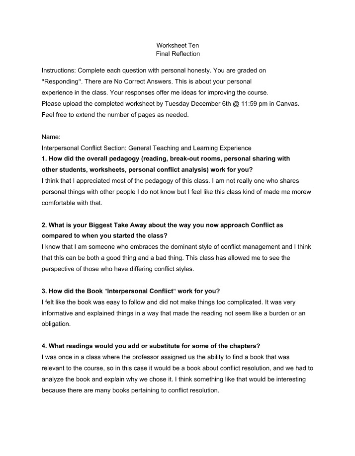 COMM 488 Worksheet 10