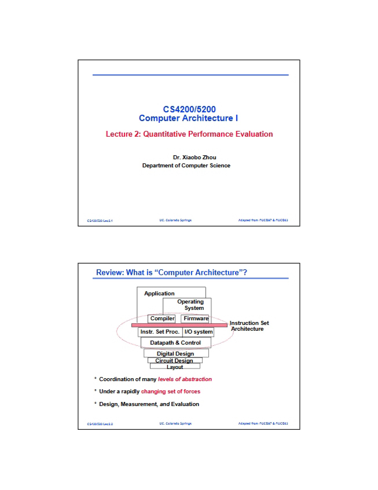 Evaluating Performance Quantitatively