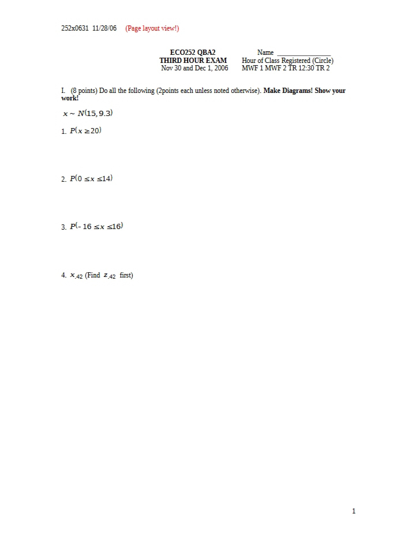 ECO 252 Test Third Hour