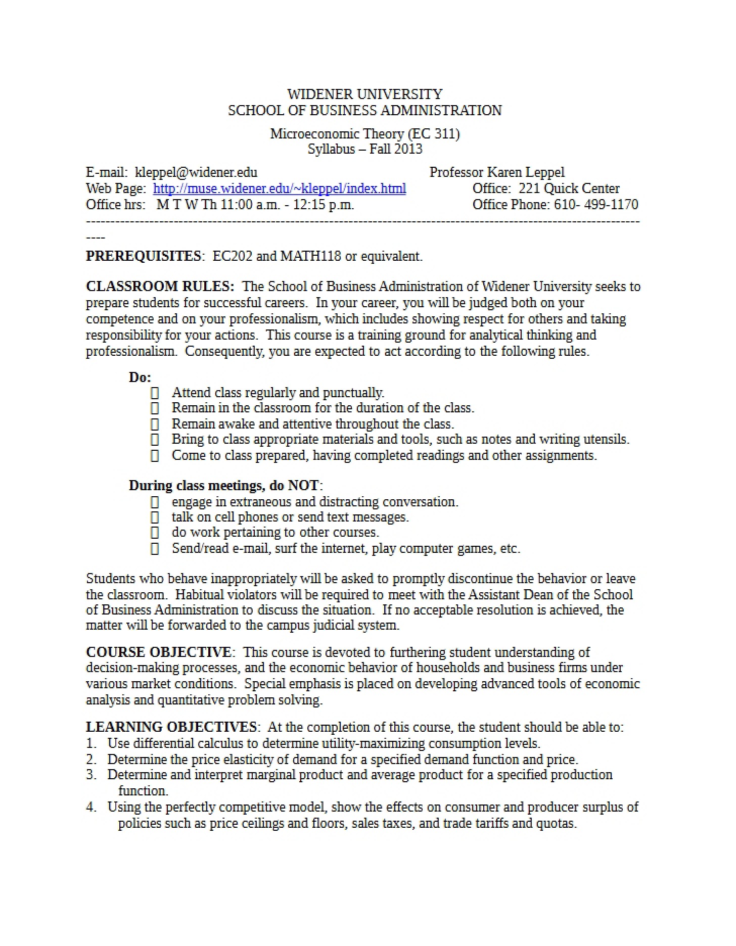 Course Syllabus