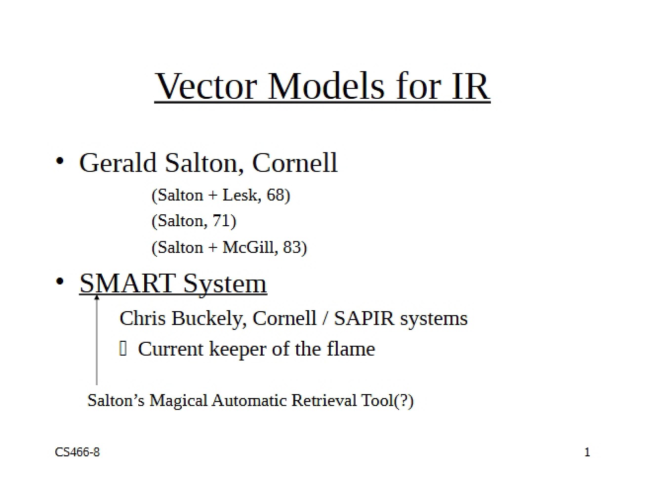 IR Vector Models